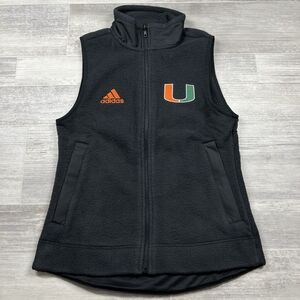 Women's NCCA Adidas‎ Miami Hurricanes The U Black Fleece Vest Size XS HN0219 NWT